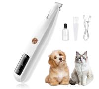 Flintronic Dog Paw Trimmer, Pet Trimmer with LED Light, Waterproof Rechargeable Dog/Cat Shaver, Low Noise Shaver for Dogs Cats Paws Eyes Ears Face Rump