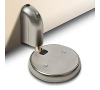 Flintronic Door Stopper, Adjustable Punch-Free Door Stop, No Drilling Mechanical Silent Floor Door Stops with Adhesive, Door Stoppers Indoors for Skirtings Patio (Brushed Nickel)