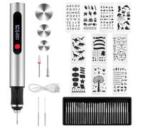 Flintronic Electric Engraving Pen, Rechargeable Cordless Engraver Pen with 30 Bits, 10 Templates, Engraving Pen Tool Kit for Jwelry, Wood, Glass, Ceramic