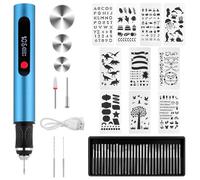 Flintronic Electric Engraving Pen, Rechargeable Cordless Engraver Pen with 30 Bits, 10 Templates, Engraving Pen Tool Kit for Jwelry, Wood, Glass, Ceramic