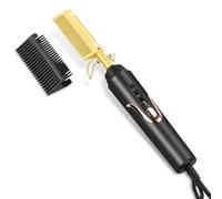 Flintronic Electric Hot Comb, Hair Straightener With Teeth, Anti-Scald Straightening Comb for Wigs, Afro Hair & Beard, Temperatures Adjustable