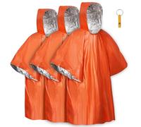 flintronic Emergency Survival Rain Poncho, 3 Pack Thermal Emergency Raincoat Poncho, Emergency Insulation Blanket for Heat Retention and Rain, Reversible Foil Blanket for Emergency Or First Aid