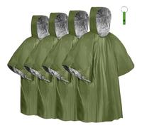 flintronic Emergency Survival Rain Poncho, 4 Pack Thermal Emergency Raincoat Poncho, Emergencys Insulation Blanket for Heat Retention and Rain, Reversible Foil Blanket for Emergencys Or First Aid