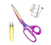 Flintronic Fabric Scissors Set, 10.2 inch Dressmaking Scissors Sharp Heavy Duty, Professional Stainless Steel Sewing Scissors for Sewing & Tailoring Fabrics, Clothes, Leather, Material(Pink)
