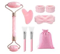 Flintronic Face Roller Gua Sha Set, 7pcs Gua Sha Roller Set, Face Roller Massage Tool for Facial, Eyes, Neck, Skin Care and Body Muscle Relaxing