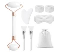 Flintronic Face Roller Gua Sha Set, 7pcs Gua Sha Roller Set, Face Roller Massage Tool for Facial, Eyes, Neck, Skin Care and Body Muscle Relaxing