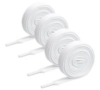 flintronic Flat Trainer Shoelaces, 2 Pairs / 100cm*8mm Wide Shoe Lace for Sneakers Replacements, Sneakers Laces Long-lasting, Premium Trainer Shoe String for Adults Kids Running Walking/White