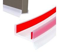 Flintronic Flexible Door Edge Banding, Kitchen Skirting Board Silicone Sealing Profile, Self Adhesive Sealing-Stripfor 15mm, 16mm, 17mm Thickness Sealing-Profiles (Transparent, 5m)