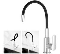 Flintronic Flexible Kitchen Sink Mixer Tap, Single Lever Kitchen Mixers Faucet with Flexible Hose, Single Lever Chrome Kitchens Tap with 360° Swivel Dual Function Aerator