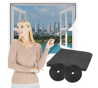 Flintronic Fly Screens for Windows, 130x150cm Insect Mesh with Hook Sticky Tape, Adjustable DIY Fibergalss Mesh Fly Screen Window, Windows Doors and Patio Screens, Keep Flies, Mosquitoes&Bugs Out