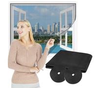 Flintronic Fly Screens for Windows, 200x250cm Insect Mesh with Hook Sticky Tape, Adjustable DIY Fibergalss Mesh Fly Screen Window, Windows Doors and Patio Screens, Keep Flies, Mosquitoes&Bugs Out