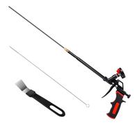 Flintronic Foam Gun, Heavy Duty PU Expanding Foam Gun, Professional Extended Foaming Dispensing Guns, Spray Foam Insulation Gun, Expanding Applicator Tools for Caulking, Sealing, Filling (Black)