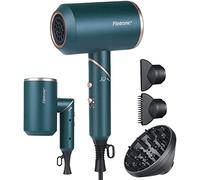 Flintronic Foldable Hair Dryer 2000W Powerful AC Motor Fast Drying Ionic Hair Dryer with 2 Speed 3 Heat Setting, Cool Shot Button with 1 Diffuser & 2 Concentrator (3 Nozzles&3 Comb Included)