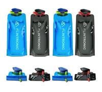 flintronic Foldable Sports Bottle, 4pcs Foldable Water Bottle 700mL, Reusable BPA Free Collapsible Water Bottle, Flexible Drink Pouches Bags with Clip for Outdoor Sports, Travel, Biking, Hiking