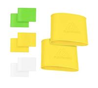 Flintronic Football Shin Pads Holder, Washable & Adjustable Shin Pad, Anti-Slip Shins Pad, Silicone Shin Guard Holder for Children, Men & Women Leg Calf Protection, Football Equipment, Yellow, 1 Pair