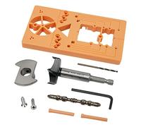 flintronic Forstner Bit Sets with Hinge Jig, 35mm Drill Guide Set, Accurate Locking Hole Guide Woodworking Tools Boring Drill for Kitchen Cabinet Cupboard Doors Hinge Mounting Plate, Hinge Hole Cutter