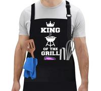 flintronic Funny Cooking Apron Men Women, Waterproof Printed Kitchen Aprons for Men with Three Pockets, Adjustable BBQ Aprons for Kitchen, Restaurant, Coffee House