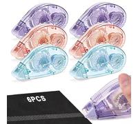 flintronic Glue Tape Roller, 6PCS Double Sided Tape Dispenser for Scrapbooking Supplies, Glue Tape Roller for School Home Office Crafting, Cards, Journal and Scrapbook Accessories(0.31in X 26.25ft)