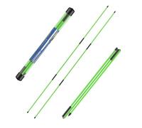 flintronic Golf Alignment Stick, 2PCS Golf Practice Training Aid, Collapsible Golf Practice Rods for Aiming, Putting, Full Swing, Posture Corrector, with Clear Tube Case, Green