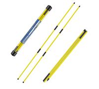 flintronic Golf Alignment Stick, 2PCS Golf Practice Training Aid, Collapsible Golf Practice Rods for Aiming, Putting, Full Swing, Posture Corrector, with Clear Tube Case，Yellow