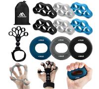 flintronic Grip Strength Trainer, Forearm Strengthener 11-Piece Kit, Hand Exercise Balls, Finger Therapy Squeeze Balls, Hand Grip Strengthener