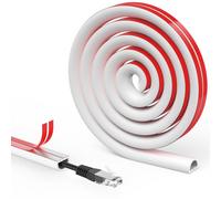 Flintronic Half Round Cable Cover, 1M x 15x10mm, PVC Self-Adhesive Cable Protector Duct for Wall, Floor, TV, White