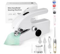 Flintronic Handheld Sewing Machine, Mini Portable Electric Sewing Machine, Easy to Use, Quick Hand Stitching Machines, Beginner Quick Sew-ing for Fabric, DIY Clothing, Curtains, Compact & Lightweight