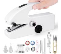 Flintronic Handheld Sewing Machine, Quick Hand Stitching Machines, Easy to Use, Mini Portable Electric Sewing Machine, Beginner Quick Sew-ing for Fabric, DIY Curtains, Clothing, Compact & Lightweight
