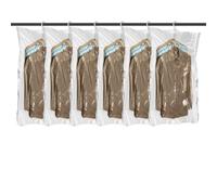 Flintronic Hanging Vacuum Storage Bags, 6pcs 110x70CM Vacuum Compression Zipper Storage Bags, Space Saver for Clothes, Suits, Dresses, Coats or Jackets
