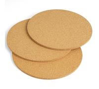 Flintronic Heat Trivet, 3PCS 20cm Cork Trivet, 5mm Thick Round Cork Coaster, Multifunctional Heatproof Table Mat, Reusable Kitchen Hot Pads for Hot Pots, Pans, Kettles, Potted Plants