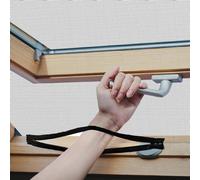 Flintronic Insect Fly Window Screen with Zipper Opening, 150x180cm Self-Adhesive Mosquito Netting with 2 Rolls Hook Sticky Tape, Windows Doors and Roof Screens, Keep Flies&Mosquitoes&Bugs Out, Black