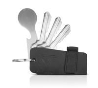 flintronic Key Organizer | Portable Leathe Keychain | Pocket Smart Key Holder with Bottle Opener, Functional & Practical Key Ring, Holds 6-8 Multiple Keys - Black