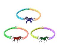 flintronic Kids Bracelet Girls Rainbow Rope Unicorn Bracelets, Pony Bracelet Set, Girls Jewelry Dress Up Bracelets, Perfect for Princess Birthday Gifts, Party Gifts, Children's Day (3 Pack)