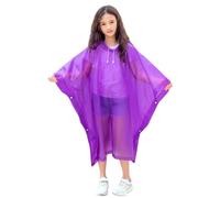 flintronic Kids Waterproof Rain Poncho, Kids Portable Raincoat Rain, Reusable EVA Raincoat for Girls Boys, Lightweight Rainwear Children with Hood and Buttons, for School Outdoor Travel Hiking