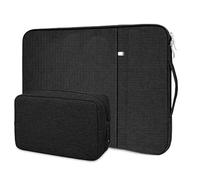 Flintronic Laptop Sleeve for 15.6 Inch, Portable Water Resistant Mens Lap-top Bag with Pockets and Compartments, Compatible with MacBook, Asus, Dell, HUAWEI 15.6 Inch Lap-top (Black)
