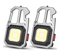 flintronic LED Camping Lantern, 2PCS Rechargeable 800 Lumens Small COB Keychain Mini Torch, Portable Pocket Light, Muti-Functional Work Light Inspection for Cycling Repairing , (F4-3437959)