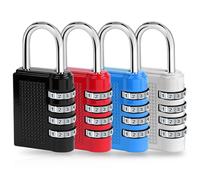 Flintronic Luggage Locks, 4Packs Combination Padlocks, 4-Digit Security Padlocks, Small Luggage Padlocks for Travel Baggage Suitcases Backpack, Code Locks for Tent Lockers