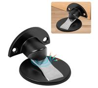 Flintronic Magnetic Door Stop, Self Adhesive Heavy Duty Door Catch, Invisiable Floor Magnet Door Stoppers with Conceal Screws Mounted, Indoors Door Stops for Home, Office, Patio (Black)