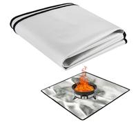 Flintronic Mat for Fire Pit - 100x100cm Under Grill Mat for Outdoor Grill, Camping Fireproof Cloth for BBQ, Lawn, Picnic