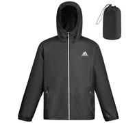 flintronic Men's Lightweight Waterproof Outdoor Jackets, Breathable Packaway Hooded Raincoat, with Reflective Strips, for Golf Fishing Cycling Travel