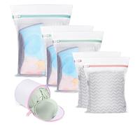 Flintronic Mesh Laundry Bags, 5pcs Laundry Bag+1pcs Bra Laundry Bags, Reuse Washing Machine Bag Blouse, Hosiery, Lingerie, Clothes, Bra (F4-3493389)