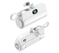 Flintronic Mini Power Bank, 5000mAh Portable Charger, Ultra-Compact Powerbank with Flashlight & Stand,Compatible with iPhone 17/16/15/14/13 series, iPad Samsung Android etc