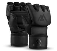 Flintronic MMA Gloves, Sparring Grappling Gloves for Men & Women, Half Finger Boxing Gloves, Adjustable Wrist Support, for MMA, Muay Thai, Martial Arts, Sparring, Kickboxing, L