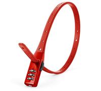 Flintronic Multi-use Security Tie & Bike Lock, 3-Wheel Recodable Combination, Combi Zip Lock, fit for Cycle/Helmet/Buggy Lock, Red