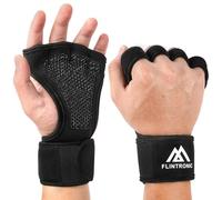 flintronic Open Workout Gloves, Weight Lifting Gloves With Wrist Support, Gym Gloves for Men, Women, Non-Slip Silicon Padded Palm Protection for Bodybuilding, Callisthenics, Powerlifting, M