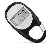 flintronic Pedometer 3D Walking, Accurate Step Tracker, Portable Sports Pedometer Clip On, Real Time Calories Burned, for Older Kids/Fitness Men/Women/Elders, Black
