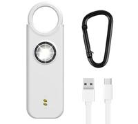 Flintronic Personal Safety Alarms for Women, 135DB Personal Security Alarm with LED Strobe Light, Self-Defense Emergency Alarm for Women, Girls, Children and Elderly, White