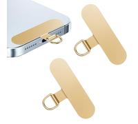 flintronic Phone Tether Tags, 2PCS Cellphone Lanyard Tether Patches, Metal Crossbody Cell Phone Lanyard Patch Gold, with Protective Soft Film, Phone Strap Connector Clip with Most Smartphones