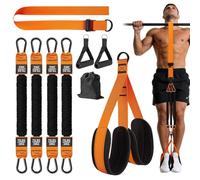 Flintronic Pull Up Assistance Bands, Adjustable Resistance Band with Fabric Feet/Knee Rest, Heavy Duty Resistance Bands for Pull Up Bar, Women Men Strength Training Equipment, Orange 300lbs