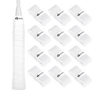 flintronic Racquet Grip, 12 Pack Tennis Badminton Racket Overgrips, Replacement Handle Tape Grip, Anti-Slip, Superior Sweat Absorption, Self-Adhesive, for Squash, Padel, Pickleball - White